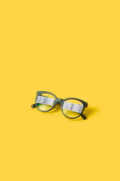 Glasses with two barcodes on lenses