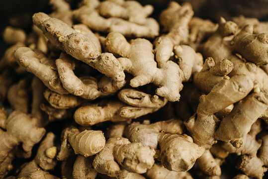 Pile of ginger roots
