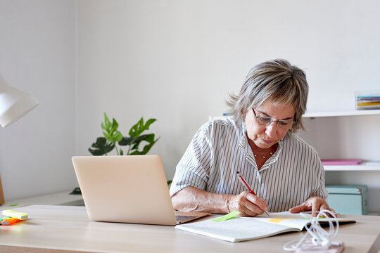 Mature businesswoman working in office