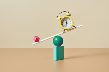 Dice and alarm clock balancing