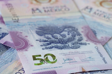 Nuevo billete $50 pesos mexicanos - obrazy, fototapety, plakaty