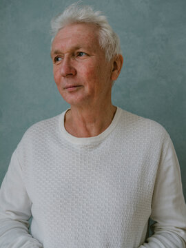 Senior male with grey hair