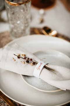 Christmas plate with name tag