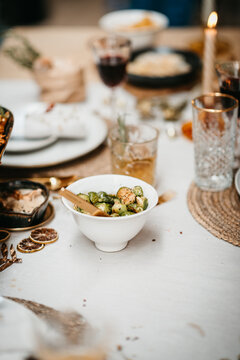 Christmas table with food