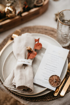 Christmas plate with name tag & menu