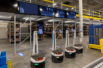 Retail ECommerce Warehouse with robots 
