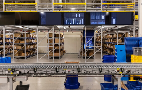Productivity monitors at E-Commerce Warehouse 