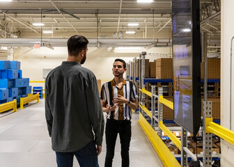 Productivity meeting  at E-Commerce Warehouse 