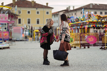 Women having fun at the festival