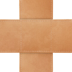 close up label leather isolated onwhite with clipping path