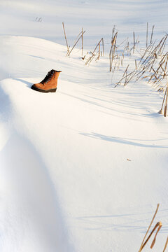 Boots on the snow