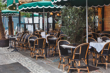 cozy cafe terrace in Paris, France