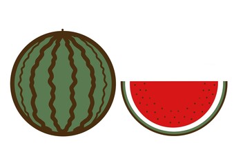 シンプルでかわいい果物のイラスト＿スイカ