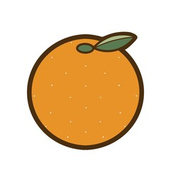シンプルでかわいい果物のイラスト＿ミカン