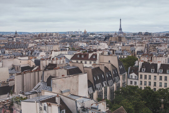Paris cityscape with Eiffel tower, France
