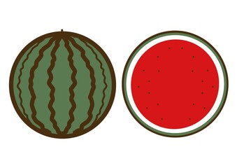 シンプルでかわいい果物のイラスト＿スイカ