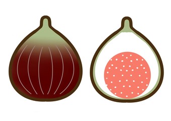 シンプルでかわいい果物のイラスト＿イチジク
