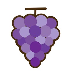 シンプルでかわいい果物のイラスト＿ぶどう