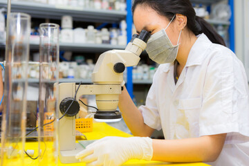 Work in quality inspection laboratory . Omicron testing process,omicron strain of the coronavirus....