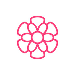 simple line flower icon on white background