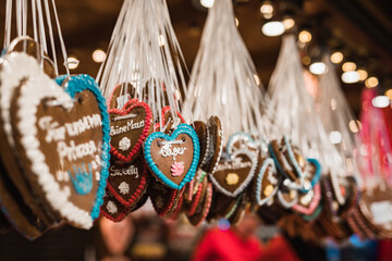 Gingerbread hearts on a German X-mas Market