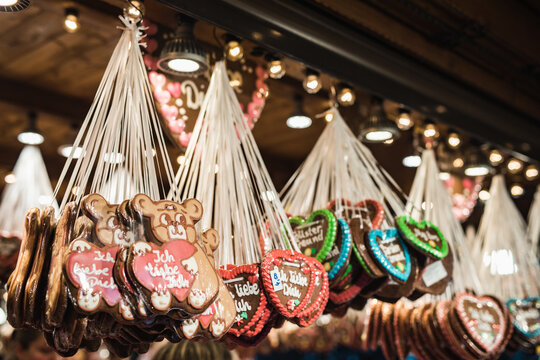 Gingerbread hearts on a German Market