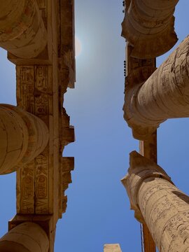 The columns of the temple complex at Karnak