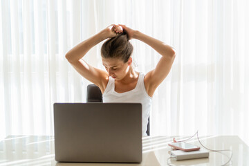 Stretching relaxation at desk 