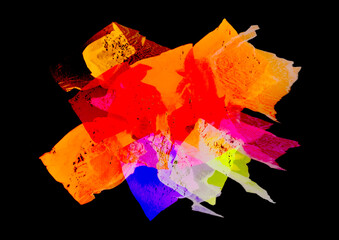 Experimental image of transparent sheets and paint