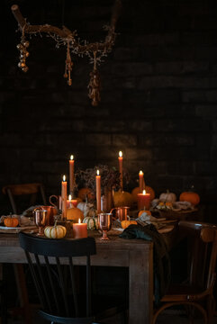 Thanksgiving holiday table setting