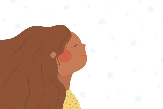 Winter black woman portrait snow