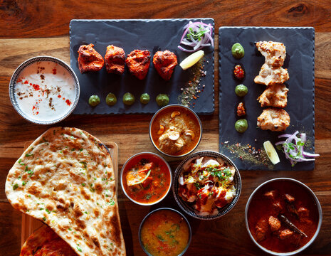 Indian food curry cooked in tandoor, tapas main course