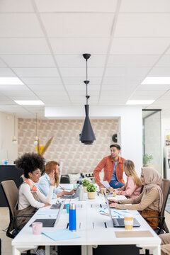 Young people working in the office