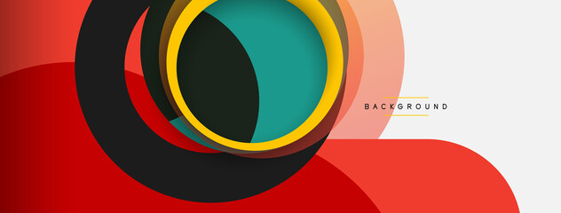 Obraz premium Vector round shapes circles minimal geometric background. Vector illustration for wallpaper banner background or landing page