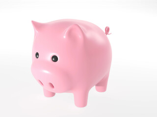 Financial, savings and business concept with a piggy bank or money box on background.  3d illustration.