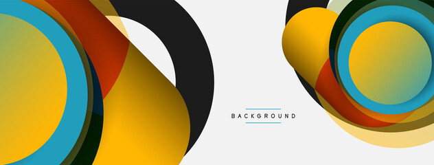 Creative geometric wallpaper. Minimal abstract background. Circles composition vector illustration for wallpaper banner background or landing page