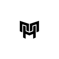 Initial letter HM MH logo template design
