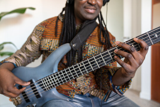Close Up Of Musician Playing Guitar