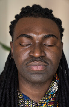 Black Man With Eyes Closed
