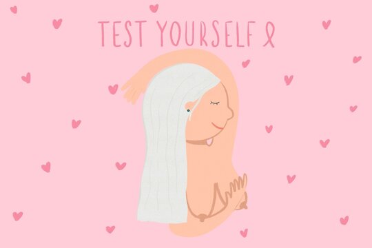 Woman breast cancer prevention illustration