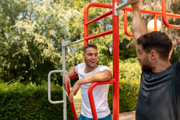 Friends Exercising In Nature