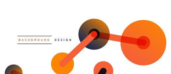 Abstract background. Round dots connected by lines. Trendy techno business template for wallpaper, banner, background or landing