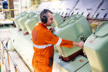 ship engineer with diesel generator