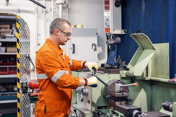 enginee in engine room worshop