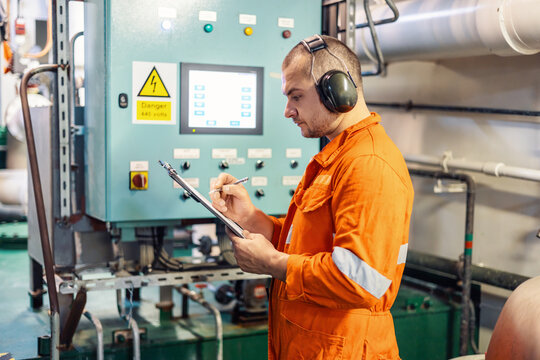 engineer doing inspection with checklist
