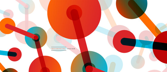 Abstract background. Round dots connected by lines. Trendy techno business template for wallpaper, banner, background or landing