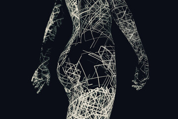 Female body representing artificial intelligence