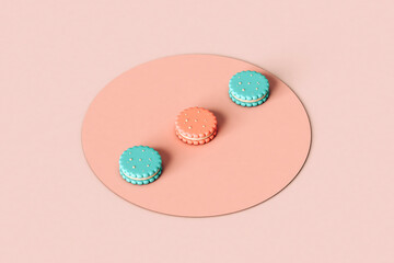 Cookies on a flat lay circular design