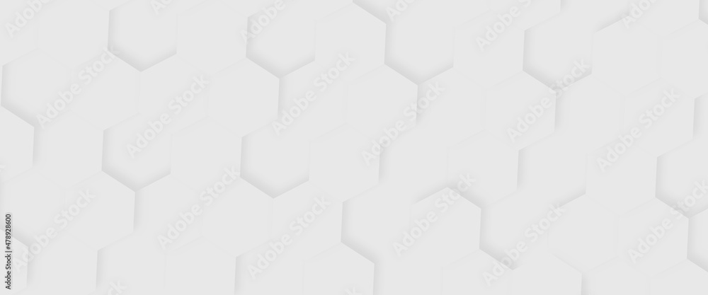 Poster abstract hexagon honeycomb background, white hexagon 3d background texture. 3d rendering illustratio