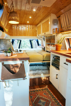 wood made campervan